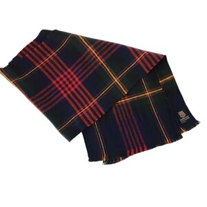 VINTAGE QUALITY SCARF Navy Tartan Plaid unisex– one size